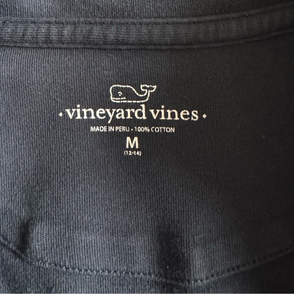 Vineyard Vines Classic Cotton 1/4 Zip Pullover Preppy Coastal School Navy Kids M - Picture 5 of 7